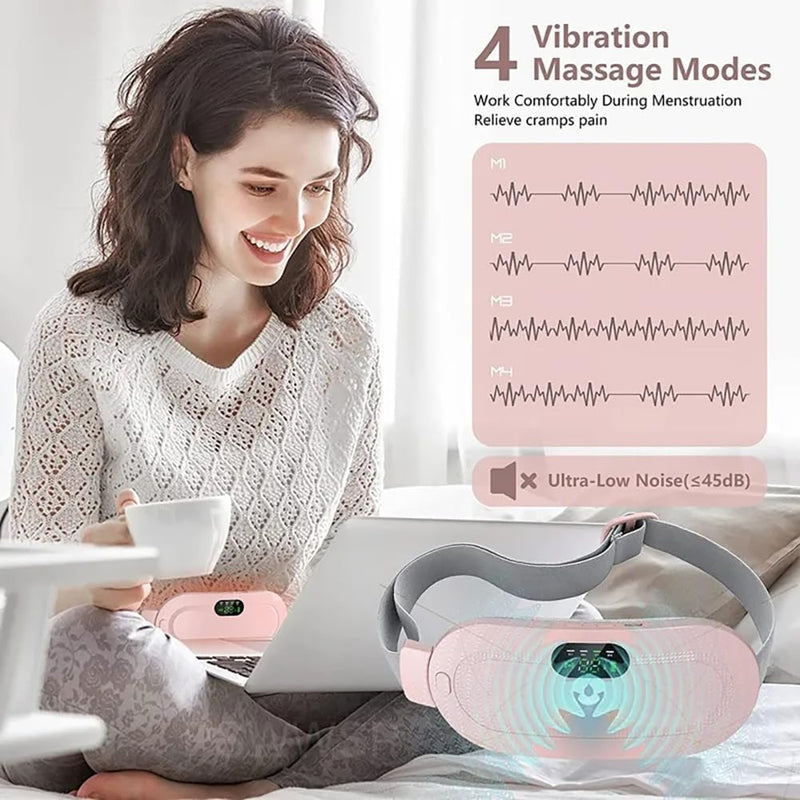 Smart Menstrual Heating Pad Belt – Vibrating Abdominal Massager for Waist & Period Pain Relief