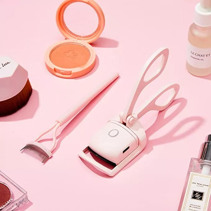 Portable Heated Eyelash Curler – Rechargeable with 2 Heat Settings