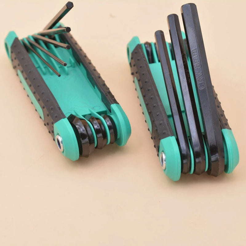 8-in-1 Folding Hex Key Set – 2 Pieces Set Portable Allen Wrench for Bike & Home Repairs