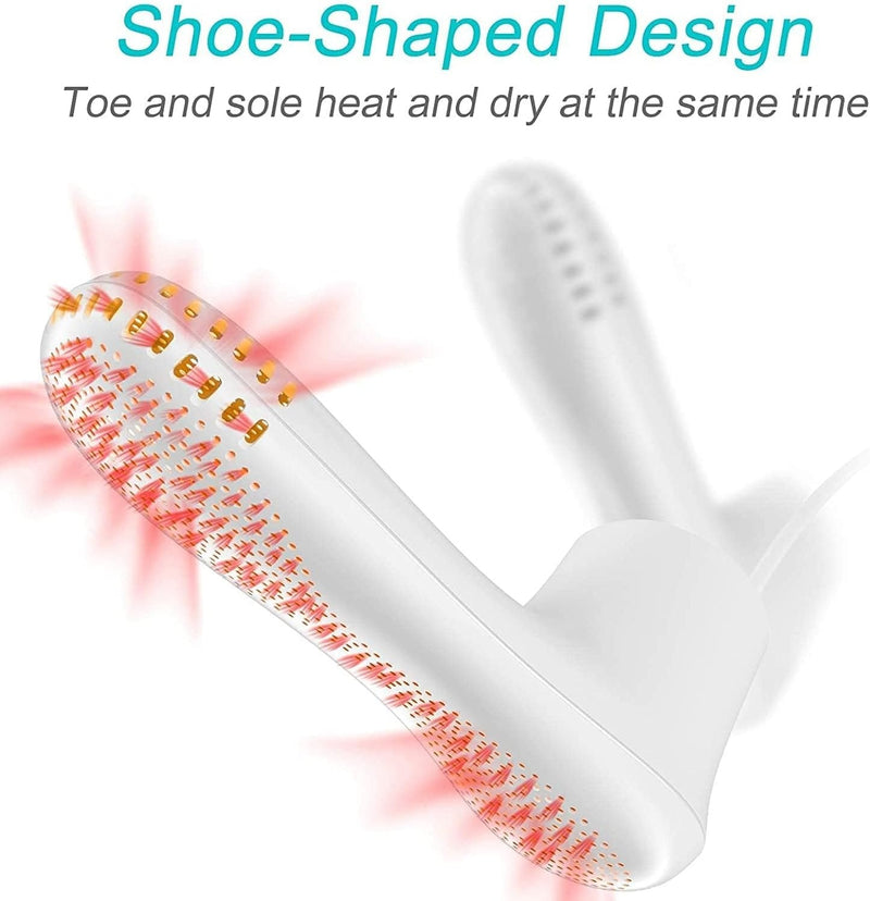 Electric Shoe & Boot Dryer with Deodorizer – Low Noise Portable Shoe Warmer with Timer