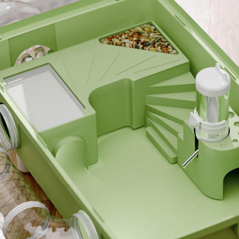 Luxury Acrylic Hamster Cage – Oversized Villa with Accessories Exercise Wheel & Tubes