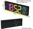 Digital Wall Clock RGB 16" – Large Display Remote Auto Dimmer Date & Temp