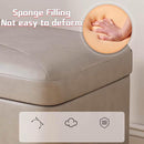 Square Button-Tufted Storage Ottoman – PU Upholstered Footstool Flip-Top Pouffe