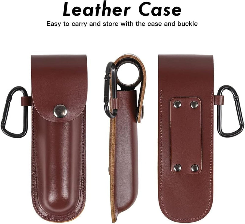 Manual Bushcraft Hand Auger – Survival Settlers Tool with Leather Pouch