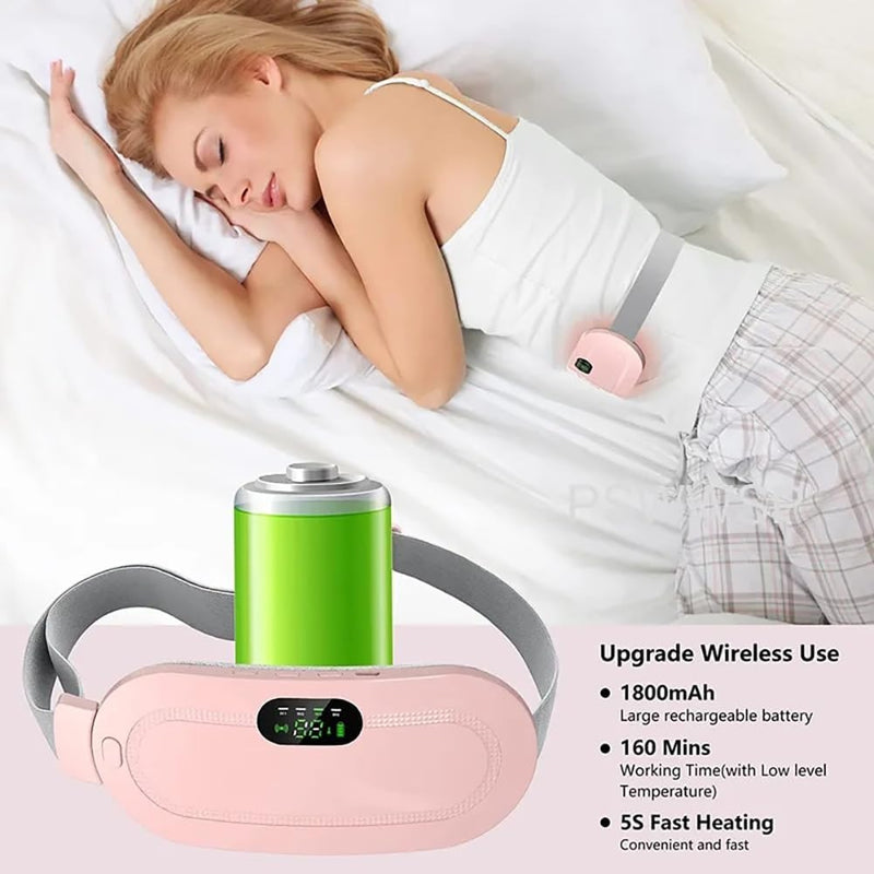 Smart Menstrual Heating Pad Belt – Vibrating Abdominal Massager for Waist & Period Pain Relief