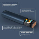 7-Day Pill Box - Stylish Aluminium & Wood Pill Organiser for Vitamins & Medication