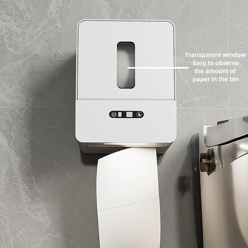 Touchless Paper Towel Dispenser – Smart Wall-Mount Toilet Roll Holder with Night Light
