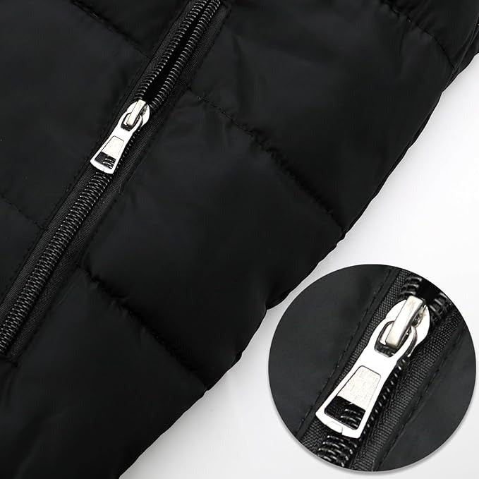 Unisex Winter Padded Body Warmer – Quilted Puffer Gilet with Removable Hood