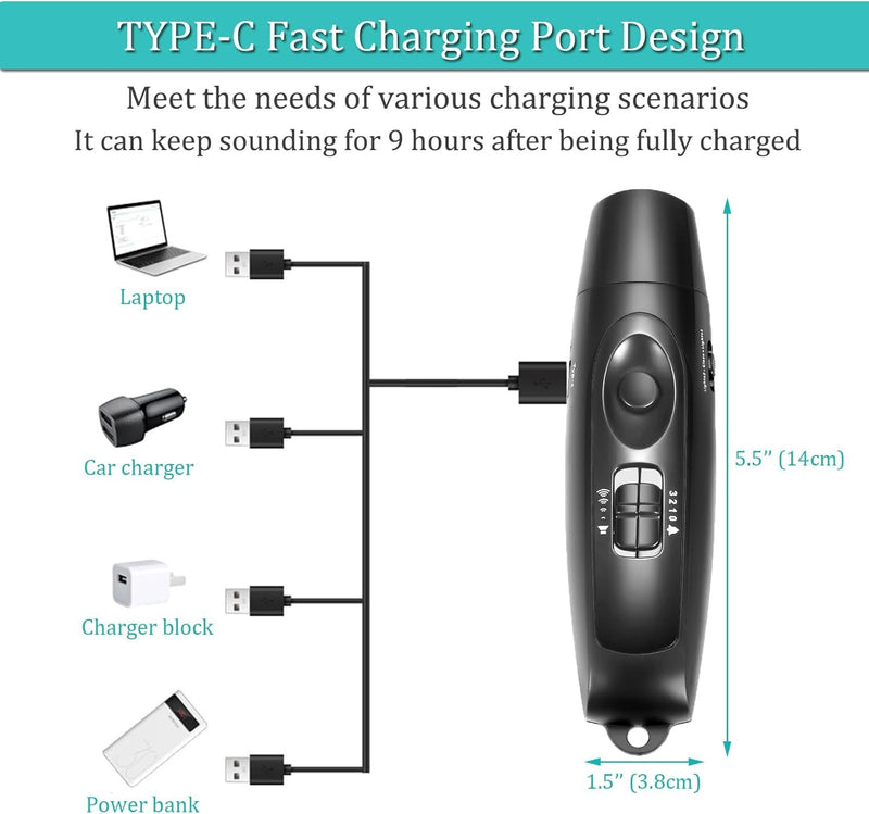 Multipurpose Blowless Electronic Whistle – Portable Loud 3-Tone Hand Whistle
