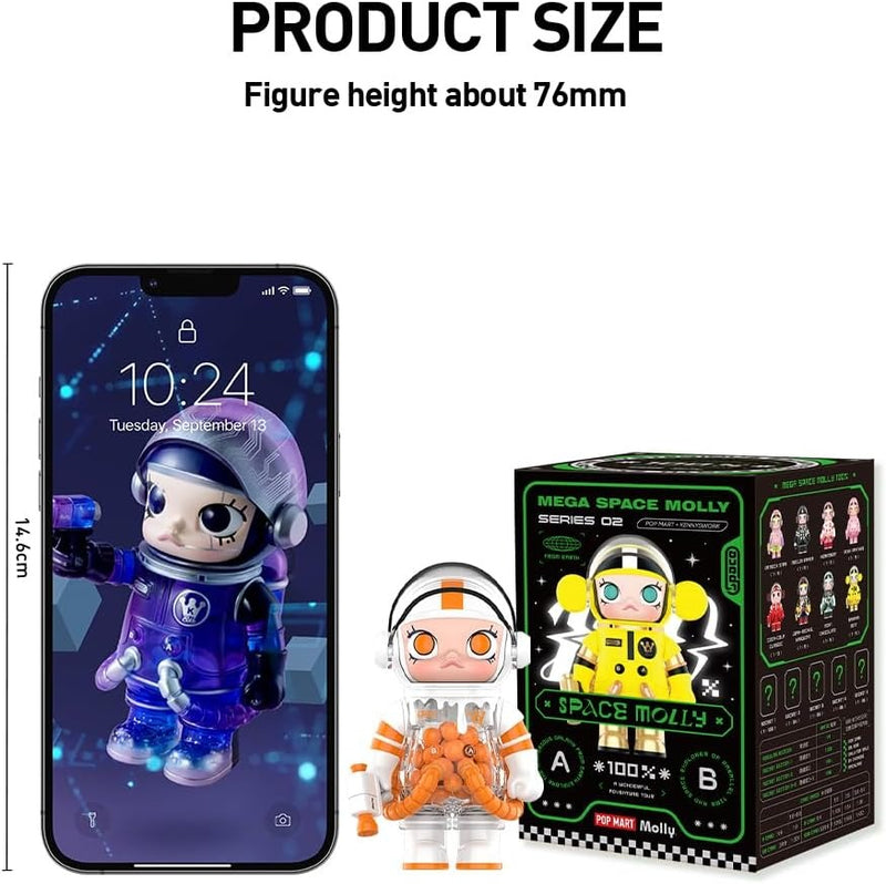 POP MART MEGA SPACE MOLLY 100% Series 02-B Blind Box – Art Toy Collectible Figure