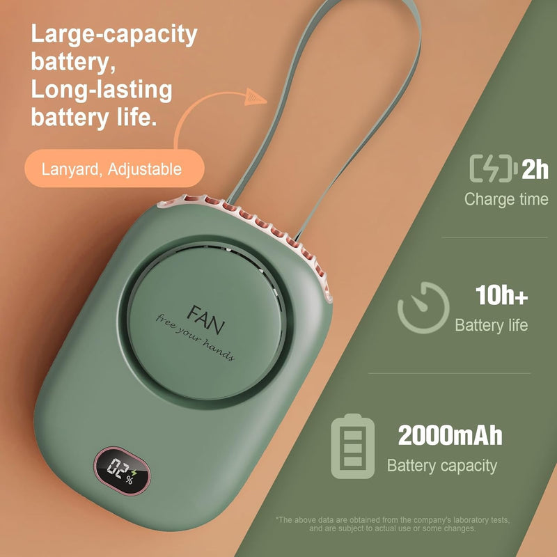 Portable Neck Fan – Hands-Free USB Rechargeable - 3 Speeds