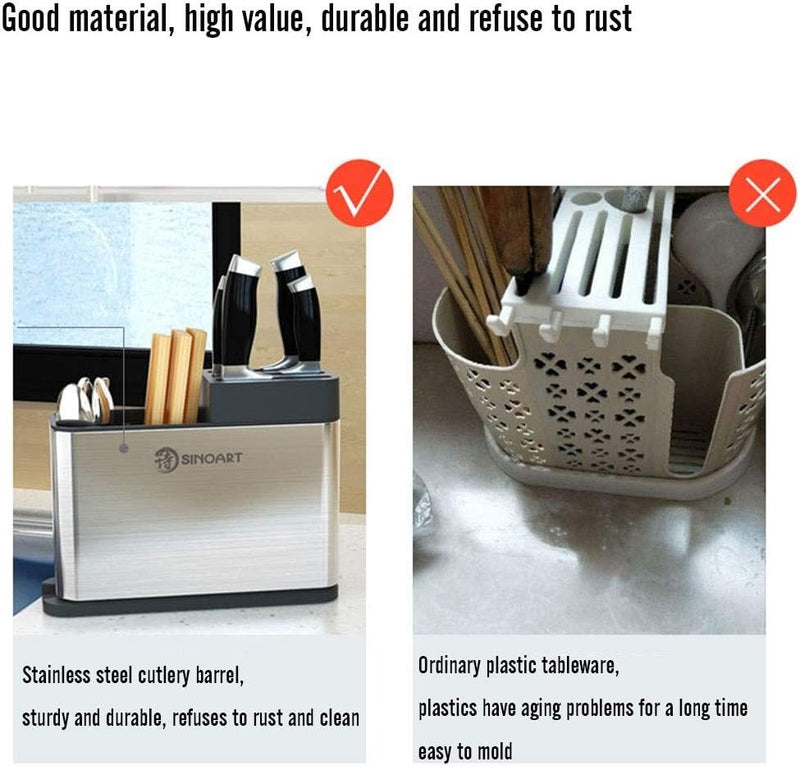 Multifonctions Stainless Steel Knife Block – Kitchen Utensil Organiser