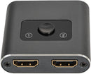 2-Port HDMI Splitter 4K – Dual Monitor Adapter for TVs & Laptops