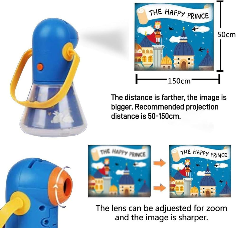 Kids Story Projector – Night Light Fairy Tale Toy with 8 Story Reels