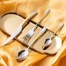 Gold Hammered Flatware 24-Piece Set – Stainless Steel Cutlery Set Includes Knives Forks & Spoons