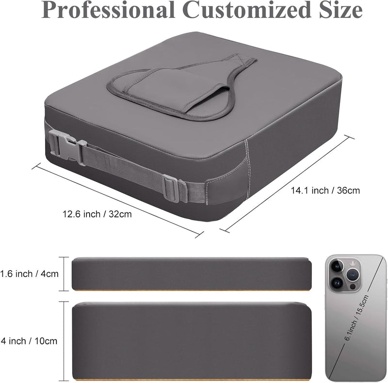 Portable Kids Booster Seat – Waterproof PU Chair with Backrest & Adjustable Straps