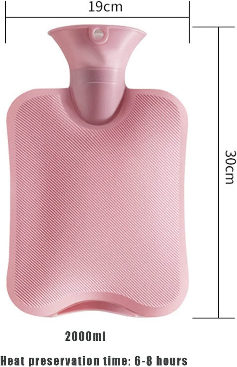 Hot Water Bottle with Soft Cover – 2L Large Capacity Winter Warmer
