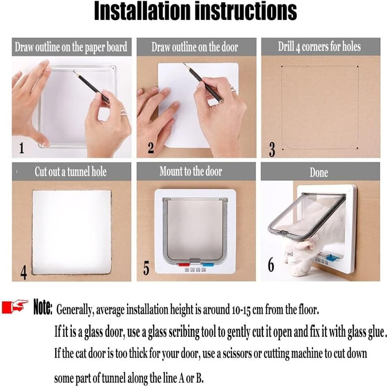 Weatherproof Pet Door – Wall-Mounted Cat & Dog Flap Easy to Install