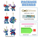 Stitch Diamond Painting Keychain Set – DIY 6-Piece Double-Sided Rhinestone Kit