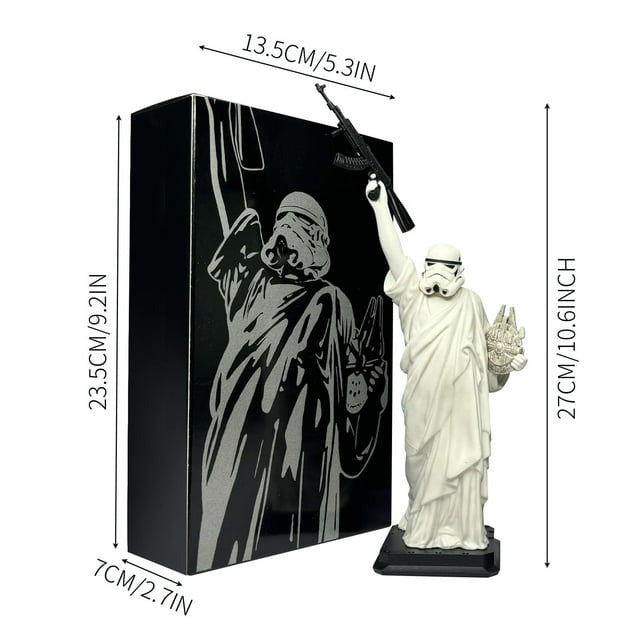 Star Wars Darth Vader Stormtrooper Statue of Liberty Figurine – 24cm Decorative Art Piece