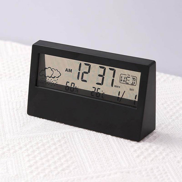 LED Transparent Alarm Clock – Luminous Display with Weather Temp & Humidity Functions