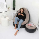 Inflatable Chair with Footrest – Portable Air Lounger Recliner with Foot Pump