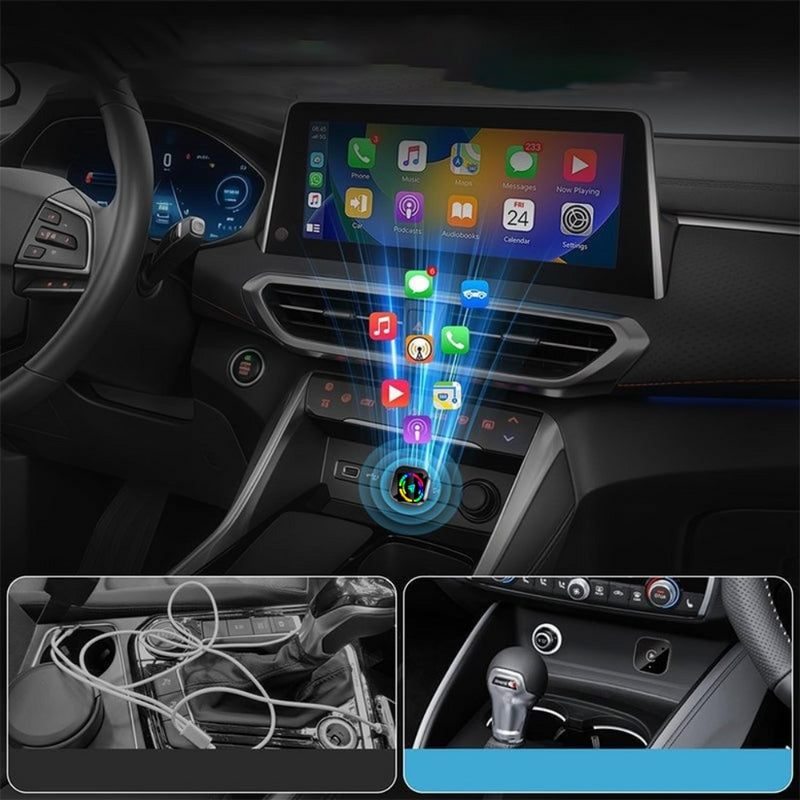 Wireless CarPlay Adapter – 2-in-1 Android Auto USB Plug & Play