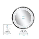 LED Makeup Vanity Mirror with 10x Magnification – Light Button Strong Suction Cup for Home & Travel