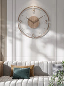 Nordic 14" Wooden Wall Clock – Silent Non-Ticking Modern Scandinavian Design for Home & Office Decor