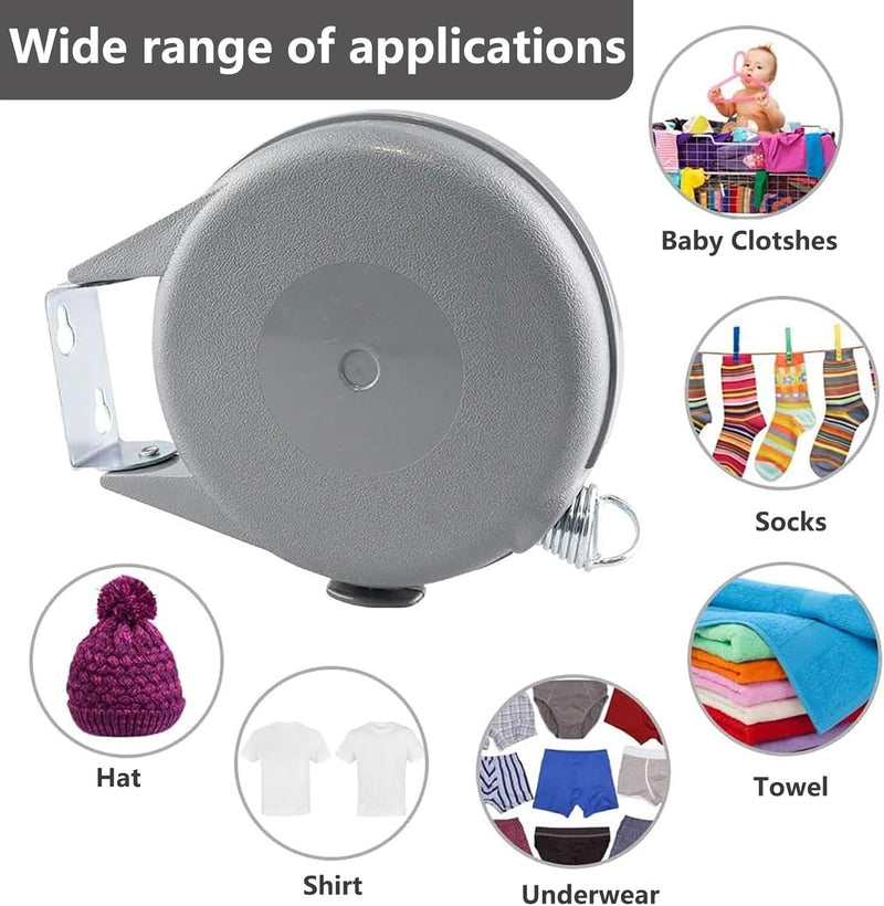 12M Retractable Outdoor Washing Line – Heavy-Duty Adjustable Length Easy to Install