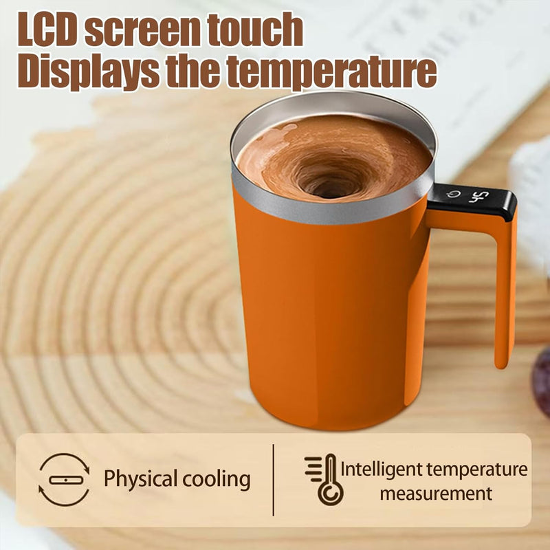 Auto Stirring Coffee Mug – 400ml Rechargeable Stainless Steel Cup