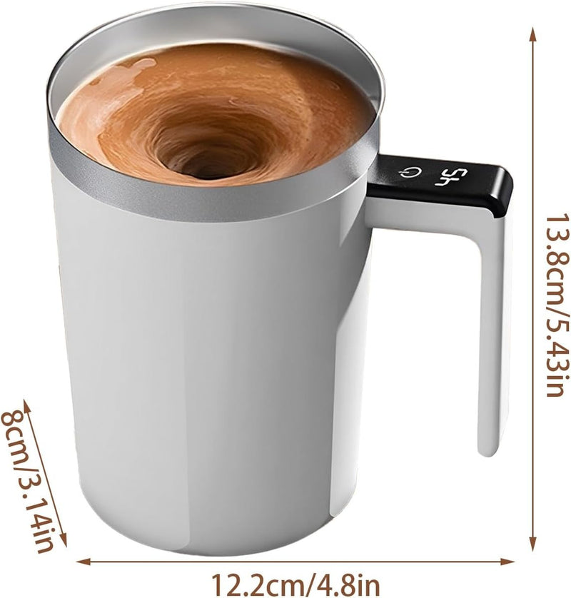 Auto Stirring Coffee Mug – 400ml Rechargeable Stainless Steel Cup