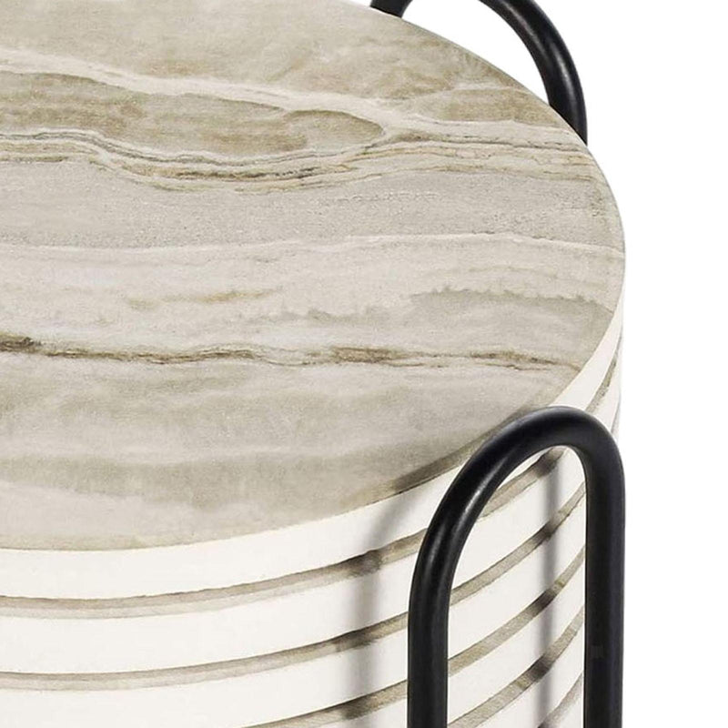 Set of 6 Marble Sandstone Ceramic Coasters with Holder & Cork Base