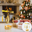 Pack of 2 Metal Rotary Candle Holder – Spinning Tea Light Carousel Candlestick