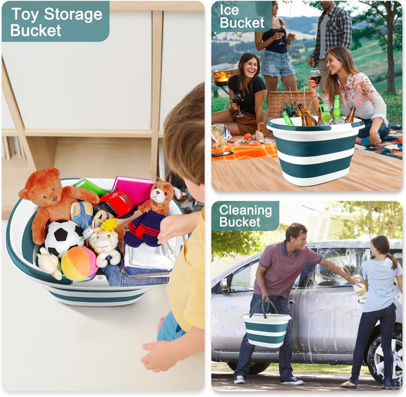 Multi Purpose Laundry Basket – 16L Large Collapsible Rectangular Bucket with Handle