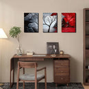 3-Piece Abstract Landscape Canvas Wall Art – Clouds & Trees Framed Modern Oil Painting