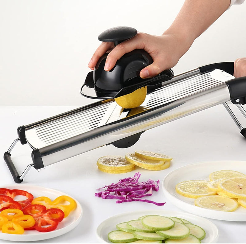 Adjustable Professional Mandoline Slicer – Stainless Steel Vegetable & Fruit Cutter for Effortless Kitchen Prep