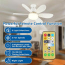 Compact Silent Ceiling Fan-Integrated Ceiling Light - Three Light Settings with Remote
