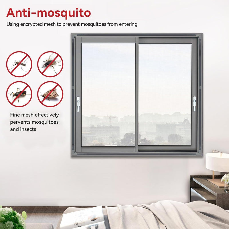 Magnetic Window Screen - Adjustable Fly Screen for Windows
