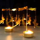 Pack of 2 Metal Rotary Candle Holder – Spinning Tea Light Carousel Candlestick