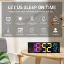 Digital Wall Clock RGB 16" – Large Display Remote Auto Dimmer Date & Temp