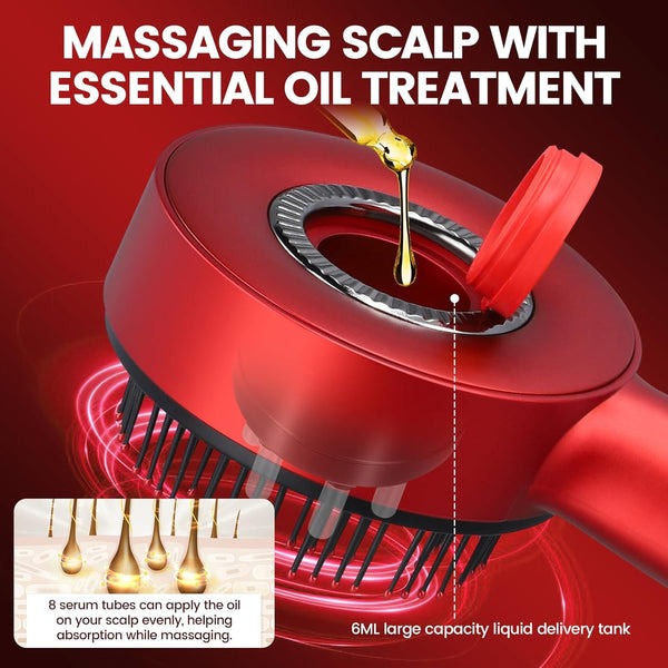 Electric Scalp Massager Brush with Hair Oil Applicator & Massage Function