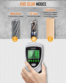 5-in-1 Stud Finder Wall Scanner - LCD Display - AC Wire & Metal Detector