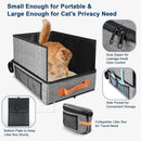 Collapsible Travel Cat Litter Tray– Portable Leak-Proof & Water-Resistant with Lid & Hard Bottom