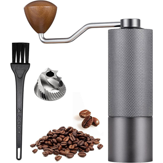 Manual Coffee Grinder – Adjustable Stainless Steel Burrs 25g Capacity Wooden