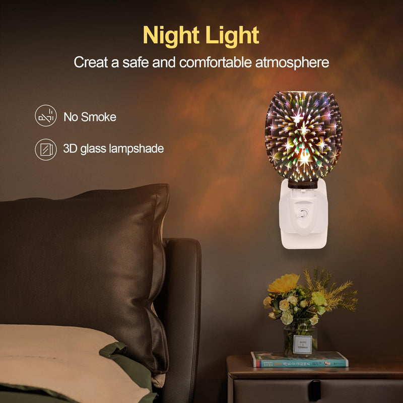 3D Glass Electric Wax Melt Burner – Aromatherapy Wax Melting Lamp & Oil Diffuser