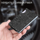 Minimalist Metal Wallet with Money Clip - Forged Carbon RFID Card Holder