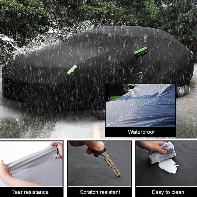 Waterproof Car Cover with Reflective Strips & UV Protection