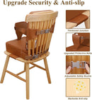 Portable Kids Booster Seat – Waterproof PU Chair with Backrest & Adjustable Straps