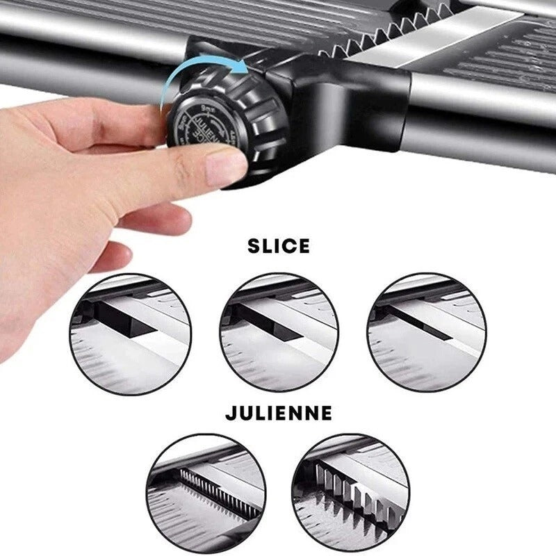 Adjustable Professional Mandoline Slicer – Stainless Steel Vegetable & Fruit Cutter for Effortless Kitchen Prep